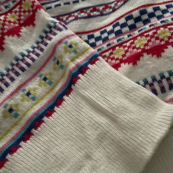Gap crew neck brightly colored fair isle sweater size large - Picture 2 of 5